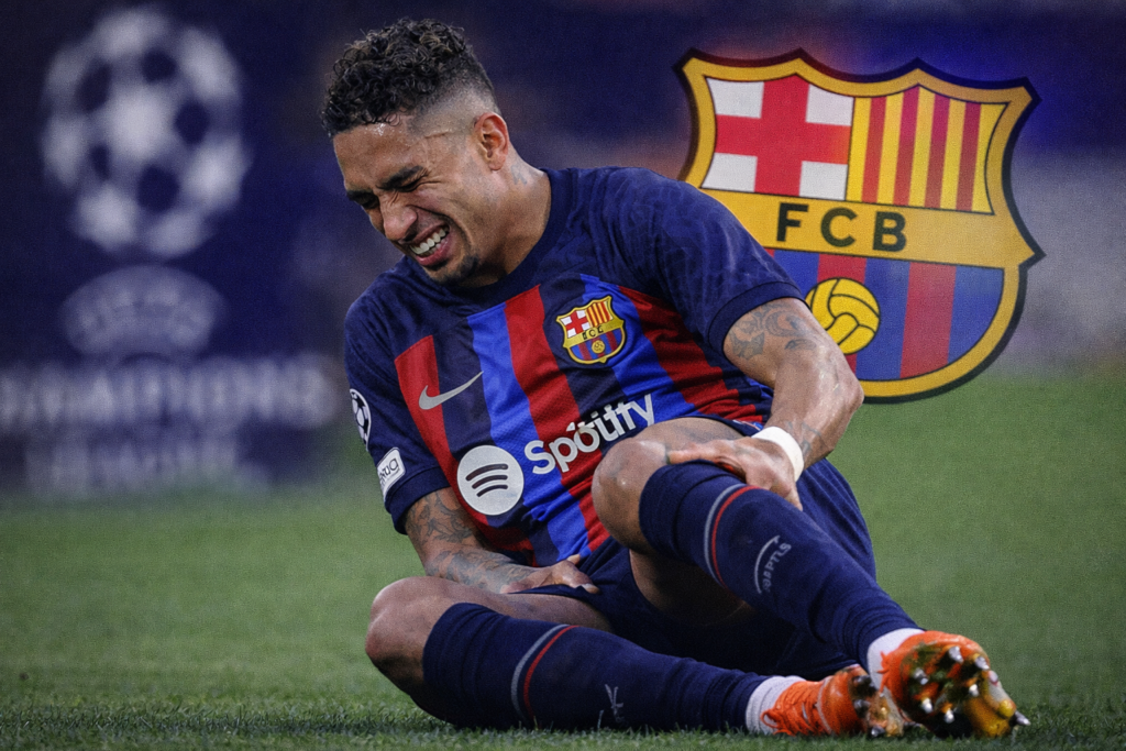 Raphinha sérülten a pályán